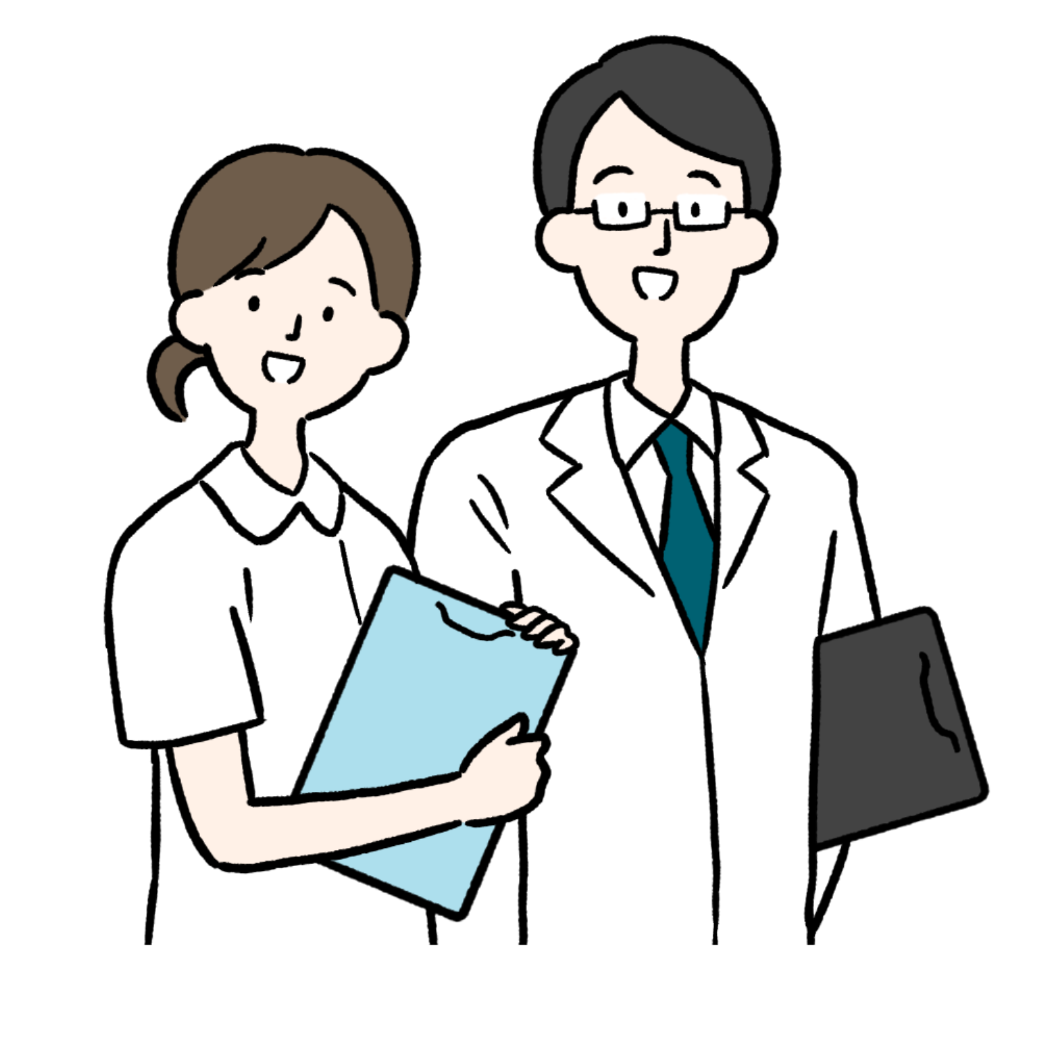 男性医師と女性看護師のイラスト