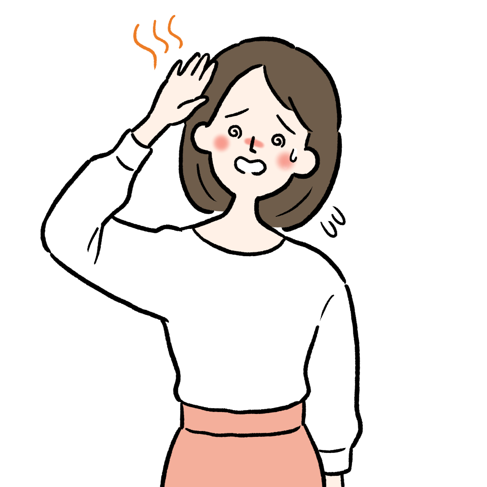 猛暑 [女性患者] のイラスト