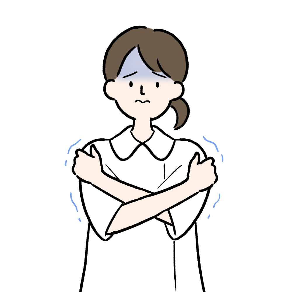 悪寒・寒がる [看護師] のイラスト