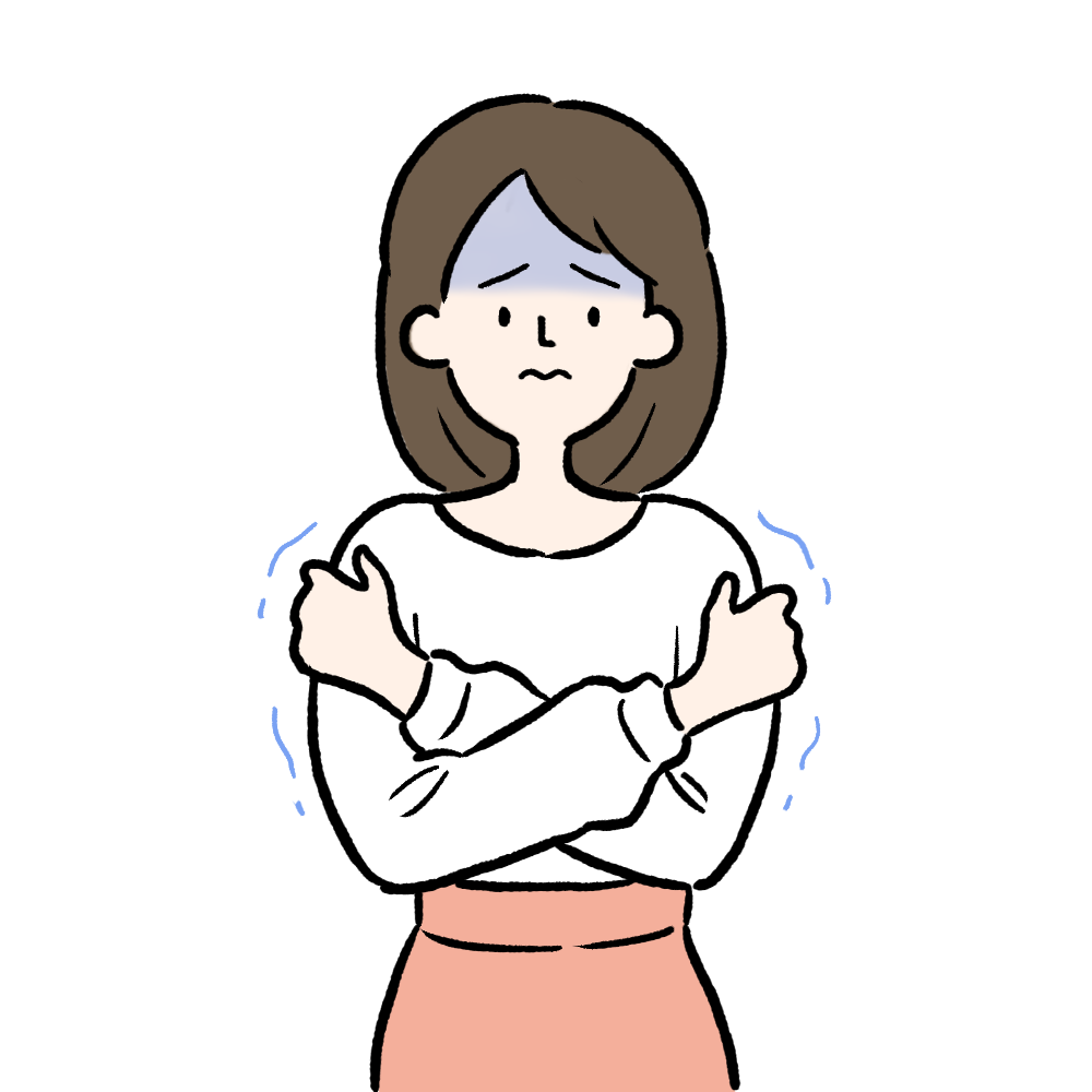 悪寒・寒がる [女性患者] のイラスト