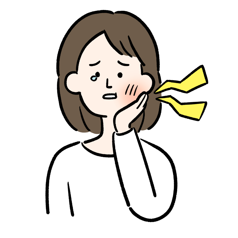 虫歯の症状[女性患者] のイラスト